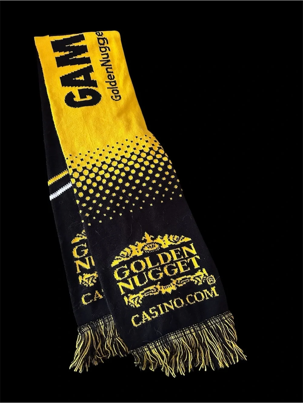 Golden Nugget Casino knit fringe scarf